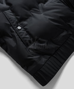 Veste en duvet sans manches pour homme, multi-poches avec fermeture à glissière, col montant en polyester et coton imperméable pour l'hiver - Product Image 4