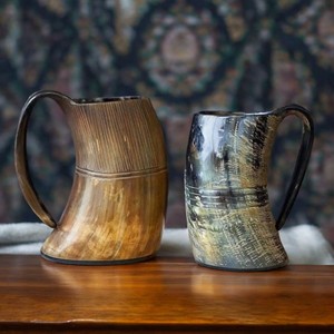 Fabriqué à la main personnalisé Viking sculpture en céramique corne à boire tasse hautement poli naturel corne vin bière blanc sublimation bricolage - Product Image 3