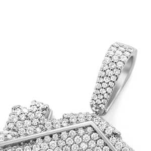 Vente en gros Trap House Pendentif en diamant taille ronde en moissanite en argent sterling 925 avec clarté VVS améliorée avec personnalisation - Product Image 4