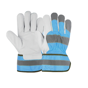 ถุงมือทำงานหนังสีดำป้องกันแรงกระแทกและกันลื่น - Product Image 2