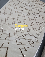 Maschinell Gefertigter Gewebter Moderner Polyester Türkischer Teppich Wendbar Mittellanger Flor Fleckresistent Abstrakt Schlafzimmer Küche