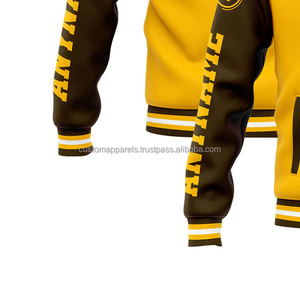 Venta al por mayor Sports Fan Club Varsity Jacket 100% Stand Collar bordado decoración frontal Logo colocación lana transpirable - Product Image 5