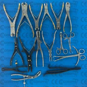 Gran oferta GORAYA 16 Uds juego de cortador de alambre de pasador alemán hueso Roungeur Ruskin fórceps instrumentos ortopédicos Manual CE ISO aprobado - Product Image 1