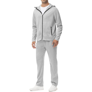 Ensemble de survêtements à glissière pour hommes avec survêtement élastique à passepoil - Product Image 4