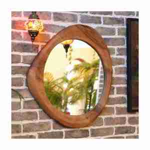 Alta demanda con artesanías de precio razonable Espejos de peluquero Marco de madera redondo Artesanía en India con calidad de exportación - Product Image 1