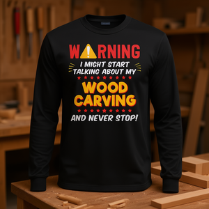 Camiseta de Manga Larga con Gráfico de Chiste de Tallador de Madera, Categoría de Productos de Artesanía en Bambú y Madera - Product Image 3