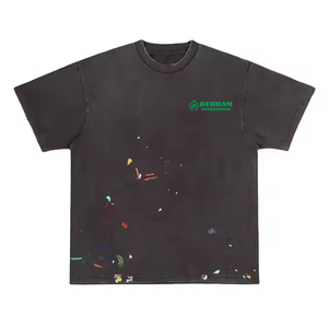 Men's Casual Loose Fit Heavy <b>Weight</b> 100% Cotton Oversized T-Shirt in Black & White Breathable & Eco-Friendly High Quality - Product Image 6