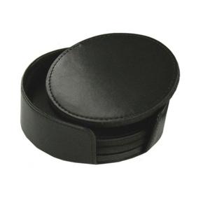Posavasos de cuero PU personalizado para negocios, Juego de 4 posavasos de taza de té para oficina, 4 Uds. - Product Image 1