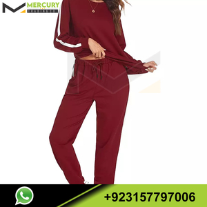 Women Tracksuit Solid Color Crew Neck Long Sleeve <b>Jogging</b> <b>Suit</b> With Side Pockets Drawstring Waist Loose Fit Wear - Product Image 4