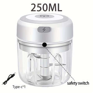 Mini Procesador de Alimentos Recargable por USB, Picadora Eléctrica de Ajo y Verduras, Molinillo de Carne Portátil - Product Image 5