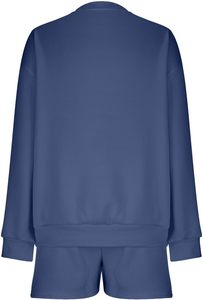 Women Oversized Crew Neck <b>Sweatshirt</b> Shorts Set Two Piece Lounge Set Casual <b>Long</b> Sleeve Pullover <b>Sweatshirt</b> Elastic Waist Pocket - Product Image 5