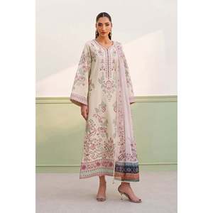 Conjunto de Traje de Seda Cruda Bordado para Mujer UF-4385 - Product Image 1