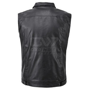 Custom Casual <b>Men</b> Leather <b>Vest</b> High Quality New Fashion Genuine Leather <b>Vest</b> For <b>Men</b> In High Quality - Product Image 2