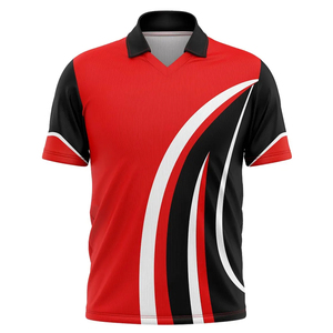 Men's <b>Cricket</b> Uniform Set Red Black <b>White</b> Gradient Quick Dry Polyester Sportswear Kit for Adults - Product Image 4