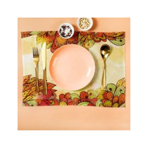 Rust Brown Floral Vine Cotton <b>Table</b> <b>Placemat</b> 30x45cm 120g Traditional Botanical Decorative <b>Dining</b> Linen from Indian Manufacturer - Product Image 3