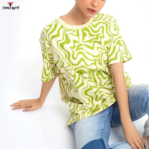 Camiseta de Manga Corta de Algodón 100% Casual, Tejida, con Cuello Redondo, Nuevo Diseño, Sublimación Personalizada para Mujer, Verano, Venta al Por Mayor - Product Image 3