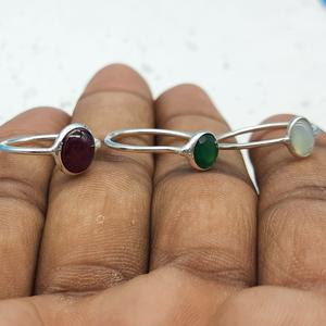 Rainbow Moonstone Bezel Silver <b>Ring</b> Handmade Dainty and Minimalistic Wedding Jewelry with Diamond and <b>Pearl</b> Light Weight - Product Image 2