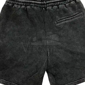 Vente directe d'usine imprimé personnalisé de haute qualité hommes lavage à l'acide Shorts couleur unie décontracté respirant coton taille élastique - Product Image 6
