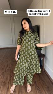 Pantalon de costume décontracté imprimé élégant pour femmes personnalisées pantalon Kurti ethnique indien pantalon coton bureau vacances porter en gros cordon ensemble - Product Image 3