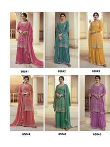 Attrayant Incroyable Couleur Evergreen Design Outfit Heavy Chinon Salwar Suit & Dupatta Avec Séquence Broderie Travail Femme Mode - Product Image 6