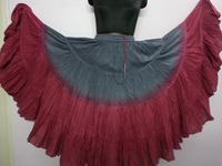 Robe de danse orientale 360 degrés teinte, 25 yards, coupe évasée, 95% coton 5% élasthanne, faite à la main pour femme, couleur unie, style bohème, pour entraînement de ballet, scène latine, respirante