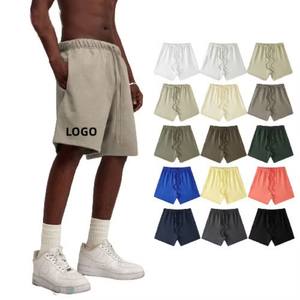 Custom Logo Vintage <b>Mens</b> Cotton Shorts 425GSM Heavyweight Summer Casual <b>Trunk</b> Shorts Solid Color Unisex Eco-Friendly Fashion - Product Image 1