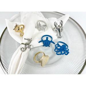 Anillo de Servilleta con Diseño de Caballito de Mar, Acabado Plateado, para Decoración de Mesa de Recepción de Bodas, Comedor de Lujo y Decoración Elegante para el Hogar, de la India - Product Image 2