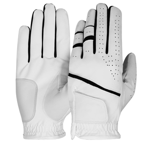 Vente en gros de gants de golf respirants confortables en cuir véritable colorés pour hommes, gants de sport de haute qualité à sangle velcro réglable - Product Image 2