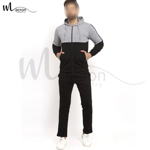 ชุดวอร์มผ้านุ่มสำหรับผู้ชายผ้าสัมผัสเนื้อนุ่มสำหรับฤดูหนาวพร้อมบล็อคสีออกแบบมาอย่างมีเอกลักษณ์ใส่สบาย - Product Image 1