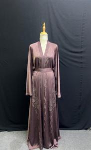 Abaya Vintage Estilo Dubái Más Vendida para Mujer, Tradicional Islámica, Manga Larga, Dobladillo Acampanado, Largo MAXI, Poliéster Ligero - Product Image 5