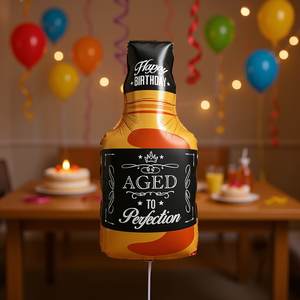 Ballon en aluminium Whiskey Happy Birthday 87 cm, décoration de fête, sac de 12 pièces - Product Image 3