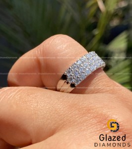 Nuevo precioso anillo de Hip Hop completamente helado con diamantes de abalorio cultivados en laboratorio de corte brillante redondo para Plata de Ley 925 Unisex - Product Image 6