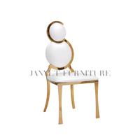 Chaise de salle à manger en acier inoxydable pour événements de mariage à double cercle, moderne
