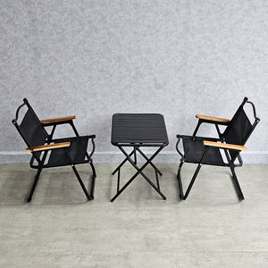 Polyester <b>Foldable</b> Minimalist Lemon Tea <b>Table</b> & 2 <b>Chairs</b> Set-CBCF294 - Product Image 3