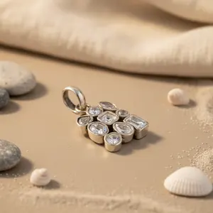 925 Silver Cubic Zirconia <b>Pendant</b> with <b>Rose</b> <b>Gold</b> Handmade Rhodium Plated Women's Jewelry Gift Charm <b>Pendants</b> - Product Image 1