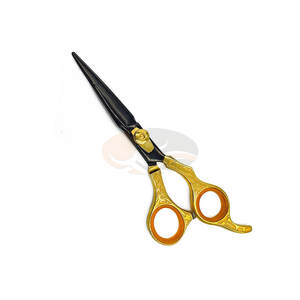 Ciseaux de barbier professionnels en acier inoxydable japonais avec manche doré, pointe arrondie, pour la coupe de cheveux, fournitures de salon de coiffure - Product Image 1
