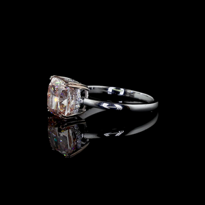 Phòng thí nghiệm phát triển kim cương 18K Nhẫn vàng <span class=keywords><strong>3.5</strong></span> Carat màu hồng vuông đệm cắt phòng thí nghiệm tạo ra Kim Cương Nhẫn đính hôn - Product Image 2