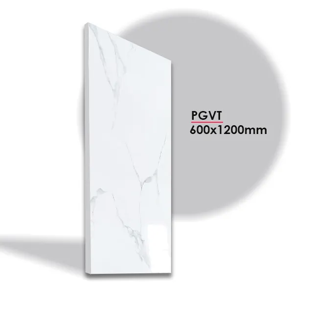 सफेद आत्मा 600*1200 मिमी ग्लेज़ पोर्सिलेन टाइल्स चमकदार सफेद लक्जरी संगमरमर पैटर्न फर्श टाइल घर और होटलों के लिए