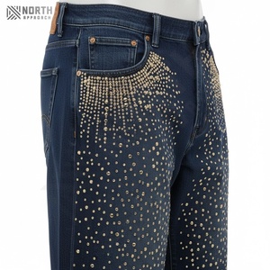 Shorts en toile décontractés pour homme, taille mi-haute, séchage rapide, fermeture à cordon, logo personnalisé sur le devant, shorts en denim baggy de haute qualité - Product Image 6