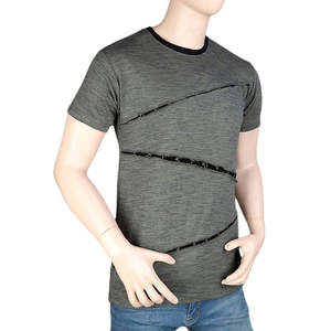 เสื้อยืดคอกลมแขนสั้นผู้ชาย - สีเขียวเข้ม - Product Image 1