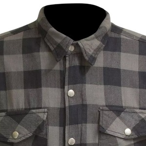Chemises en flanelle de style moto classique fabriquées en usine, sur mesure, avec boutons recouverts réglables, 100% coton, style streetwear pour hommes - Product Image 2