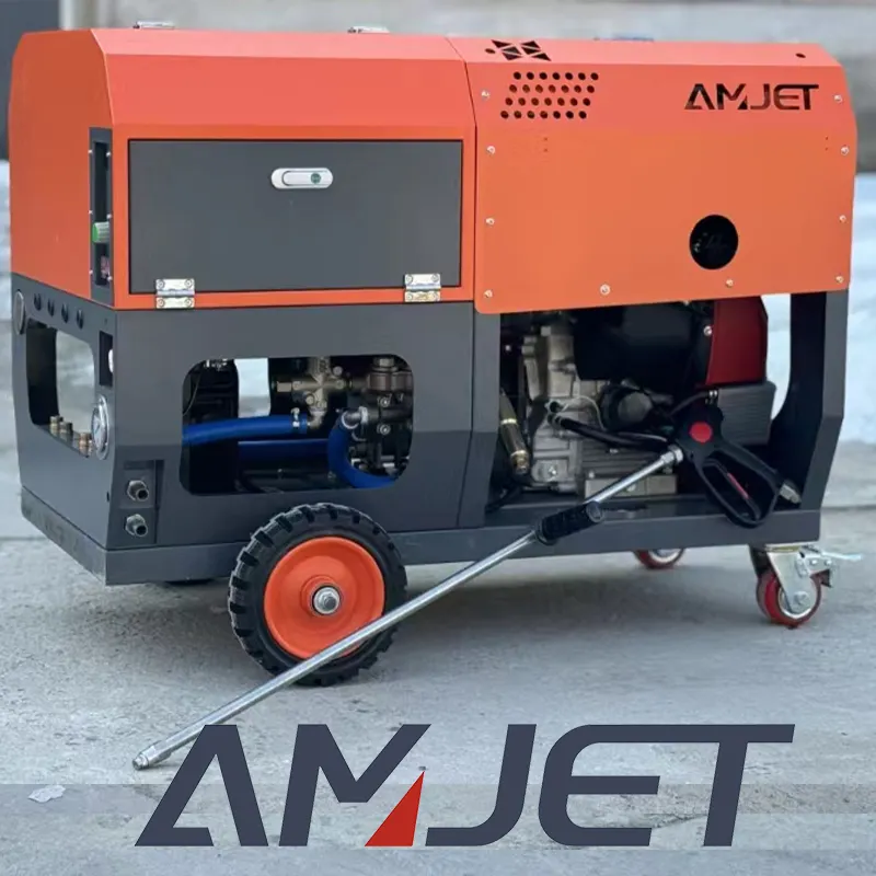 AMJET máquina de limpeza de propriedade de motor a gasolina máquina de limpeza de alta pressão máquina de lavar chão bomba de água