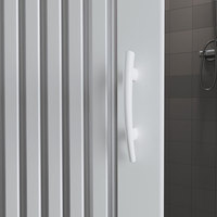 Forte # Paroi de douche accordéon pliable en acrylique 8 mm, réversible, anti-calcaire, durable, circulaire, minimaliste, pour salle de bain