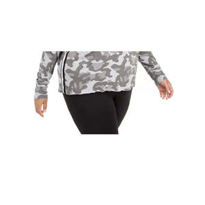 Felpa con Cappuccio Calvin Klein Performance da Donna Taglie Forti con Logo Stampa Camouflage Grigio Antracite 1X Realizzata in Tessuto Lavorato a Maglia - Product Image 3