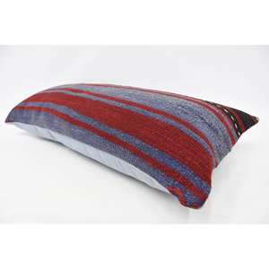 Almohada de lana a rayas rojas, 16x36 pulgadas, cojín decorativo con estampado Floral Vintage de lujo, antideslizante, extraíble, lavable, cierre de cremallera para - Product Image 5