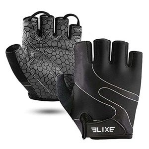 Cuero y tela digital personalizada para ciclismo transpirable refleja la luz medio dedo guantes de poliéster para hombre - Product Image 1
