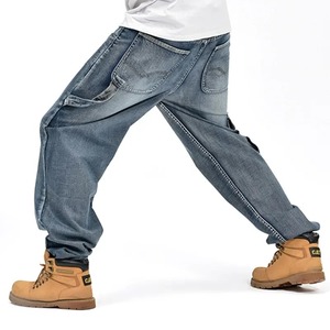 Haute Street Wear Garçons Vintage Lavé Fade Hommes Jeans Casual Streetwear Baggy Pantalon Unisexe Surdimensionné Lâche Denim Jeans Pantalon - Product Image 3