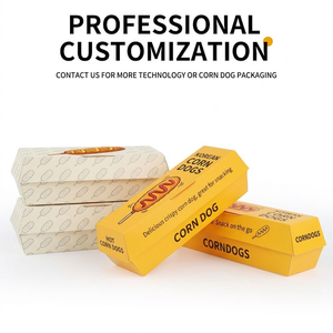 Scatola per Hot Dog Personalizzata con Logo, in Carta Kraft Anti-unto, per Asporto, Confezione per Alimenti, Corn Dog, Waffle, <span class=keywords><strong>Pizza</strong></span>, Sandwich, Scatola da Asporto OEM ODM - Product Image 6