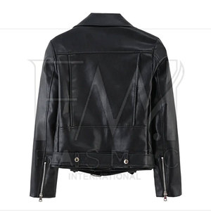 Plain <b>Black</b> Women <b>Long</b> <b>Sleeve</b> Jackets With Customize Size <b>Top</b> Selling Leather Jacket for Winter Clothing - Product Image 2