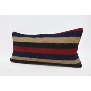 Multicolor Kilim Wool Rug 12x24 Inch Subtle Striped Vintage Pattern Woven Decorative Rug - Product Image 4